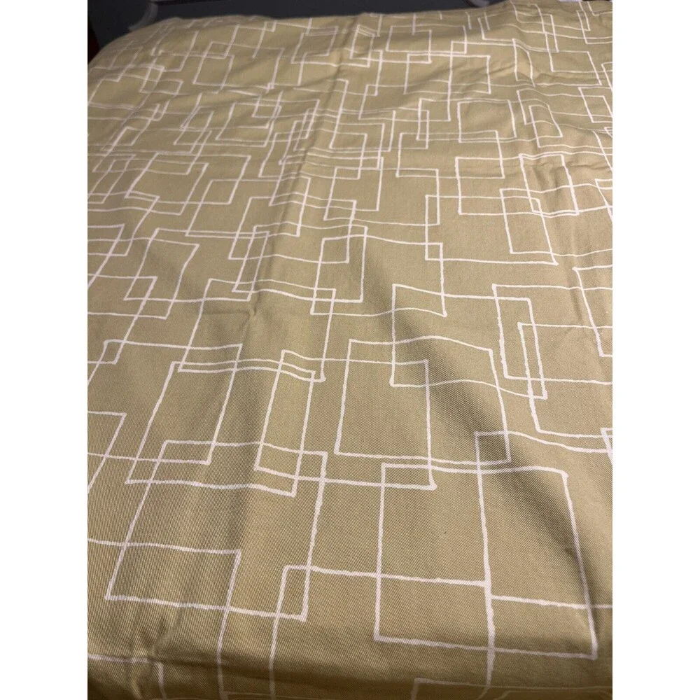 Crate and Barrel Green Geometric Shower Curtain 100% Cotton